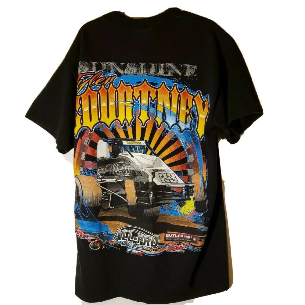 Tyler Courtney #23 'Sunshine' Graphic Tshirt Size L PORT AND CONPANY